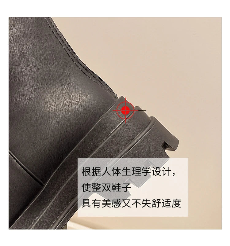 Street Style Plattformabsatz Damen Overknee-Hohe Stiefel Warm Innen Kurze Plüschschuhe Herbst Winter Damen Lange Booties