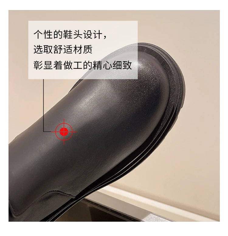 Street Style Plattformabsatz Damen Overknee-Hohe Stiefel Warm Innen Kurze Plüschschuhe Herbst Winter Damen Lange Booties