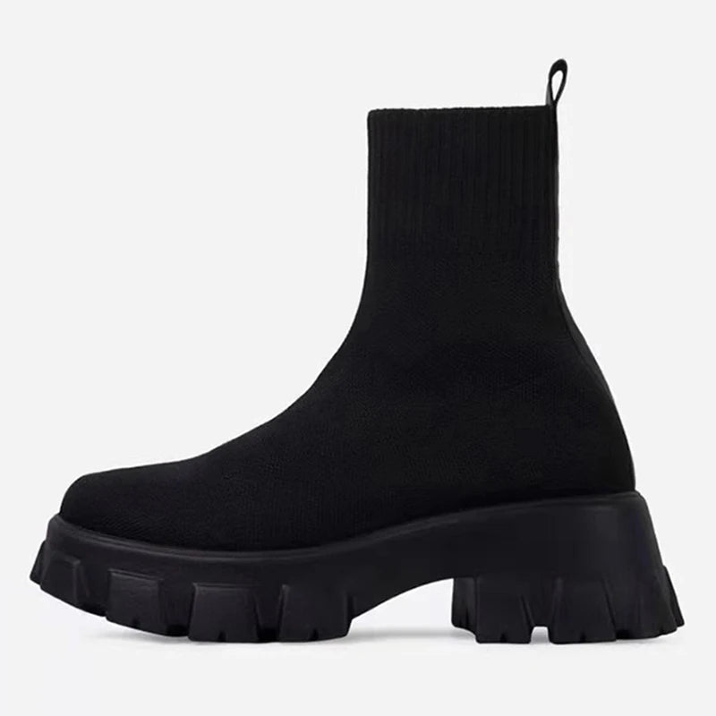Sexy frauen Stiefel Mode Elastische Socke Stiefel für Frauen Komfort Atmungsaktive Plattform Schuhe Große Größe Frauen Stiefeletten Botas Mujer