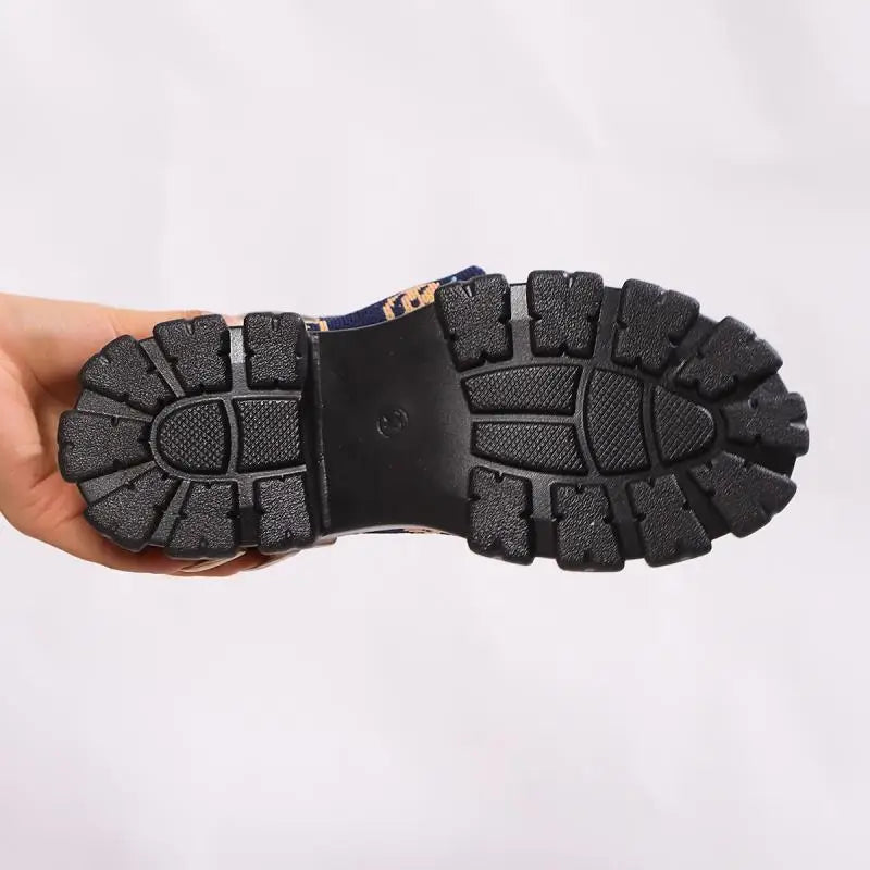 Sexy Dicke Untere Stricken Socken Stiefel Frauen 2025, Herbst Chunky Plattform Kniehohe Stiefel Halloween Kürbis Frau Lange Booties 43