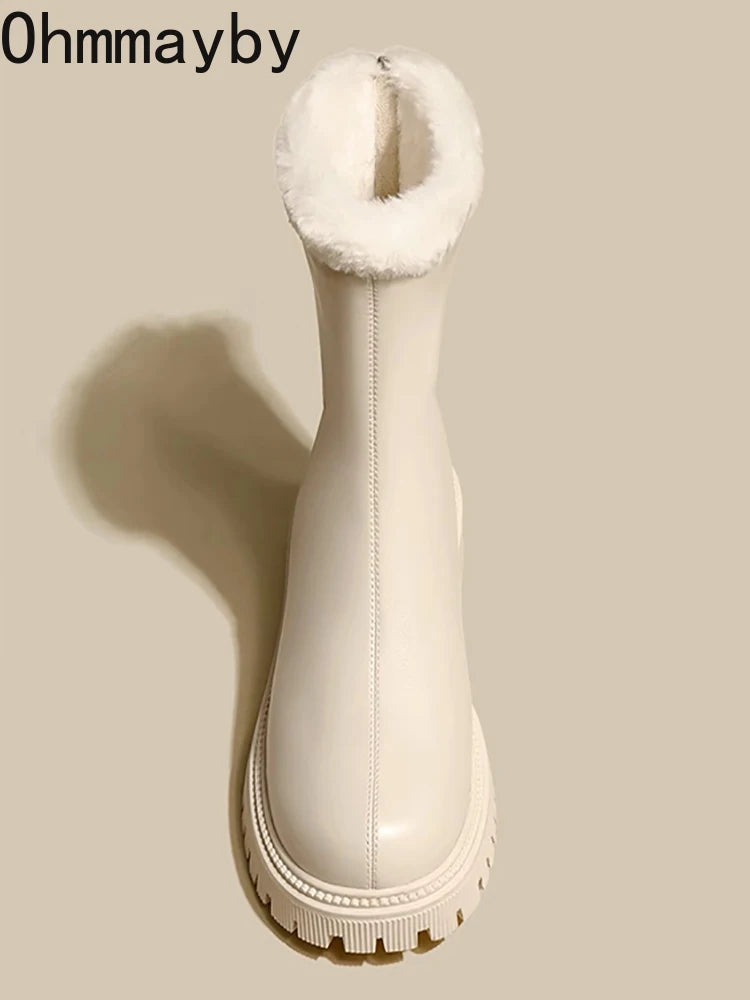 2025, Winter Frauen Warme Plüsch Stiefeletten Komfort Nicht Slip Große Größe Schuhe Concise Baumwolle Kurze Botas De Mujer