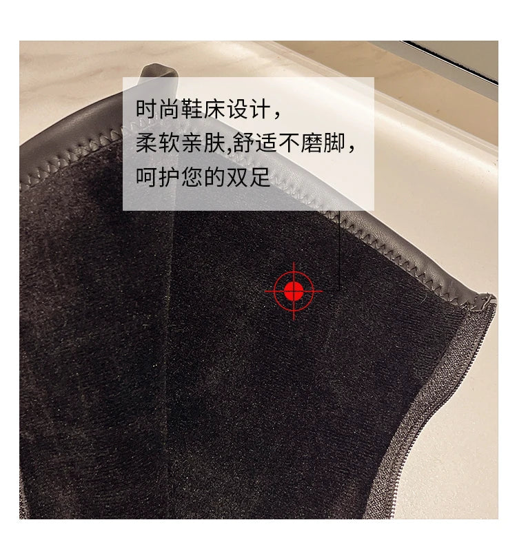 Street Style Plattformabsatz Damen Overknee-Hohe Stiefel Warm Innen Kurze Plüschschuhe Herbst Winter Damen Lange Booties