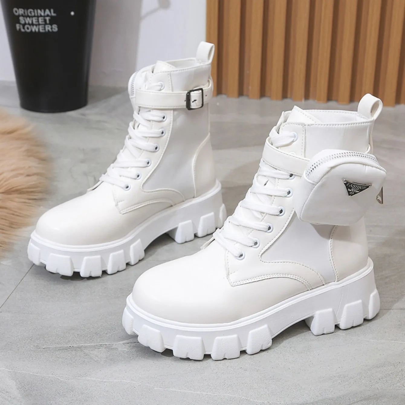 Frauen Stiefel Motorrad Casual Schuhe Neue Frau Leder Minimalistischen Klassischen Punk Weibliche Mary Jane Goth Schuhe Plattform Stiefel Frauen